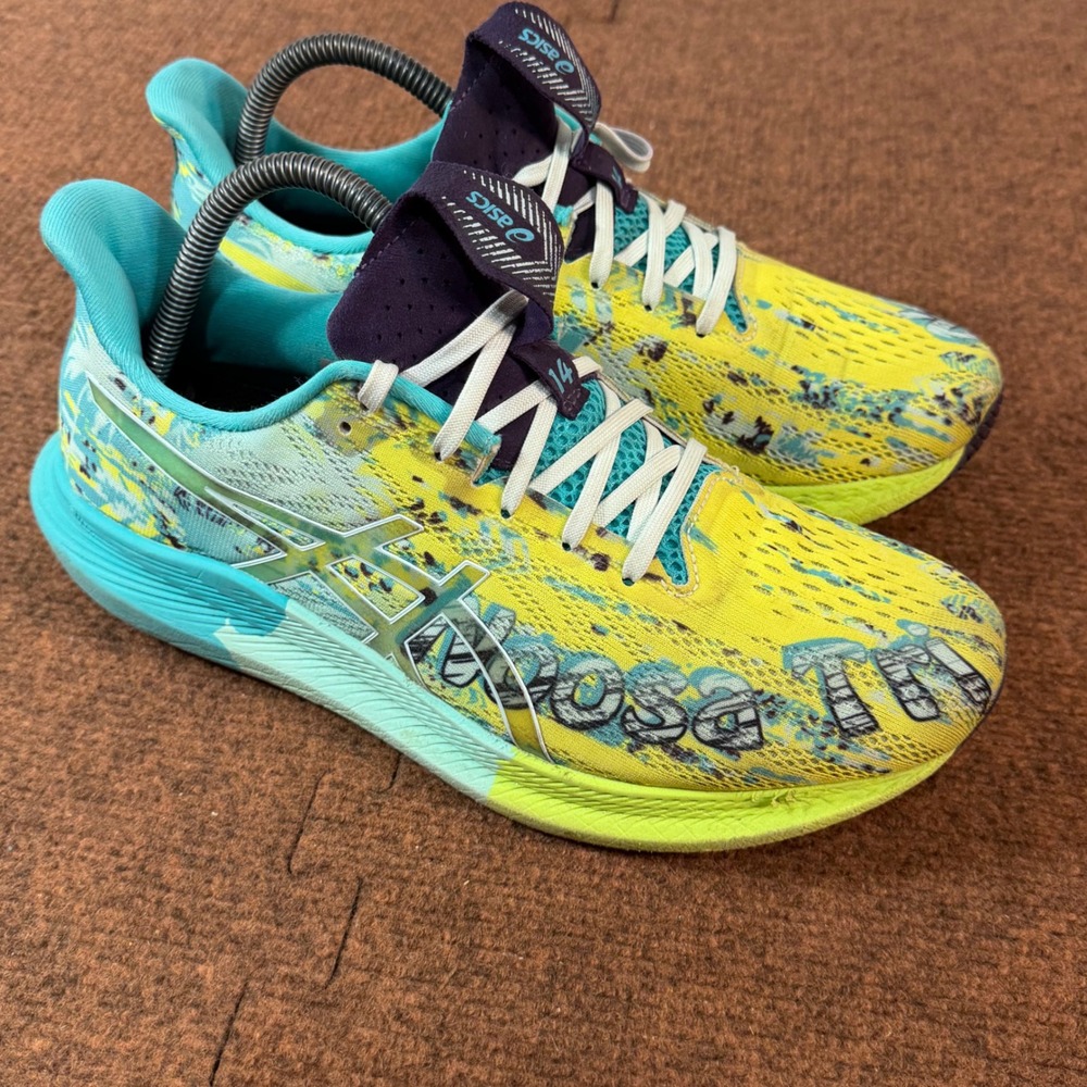 ASICS Noosa Tri 14 Womens Running Shoes Yellow Teal Purple 1012B208 Size 9.5 gym